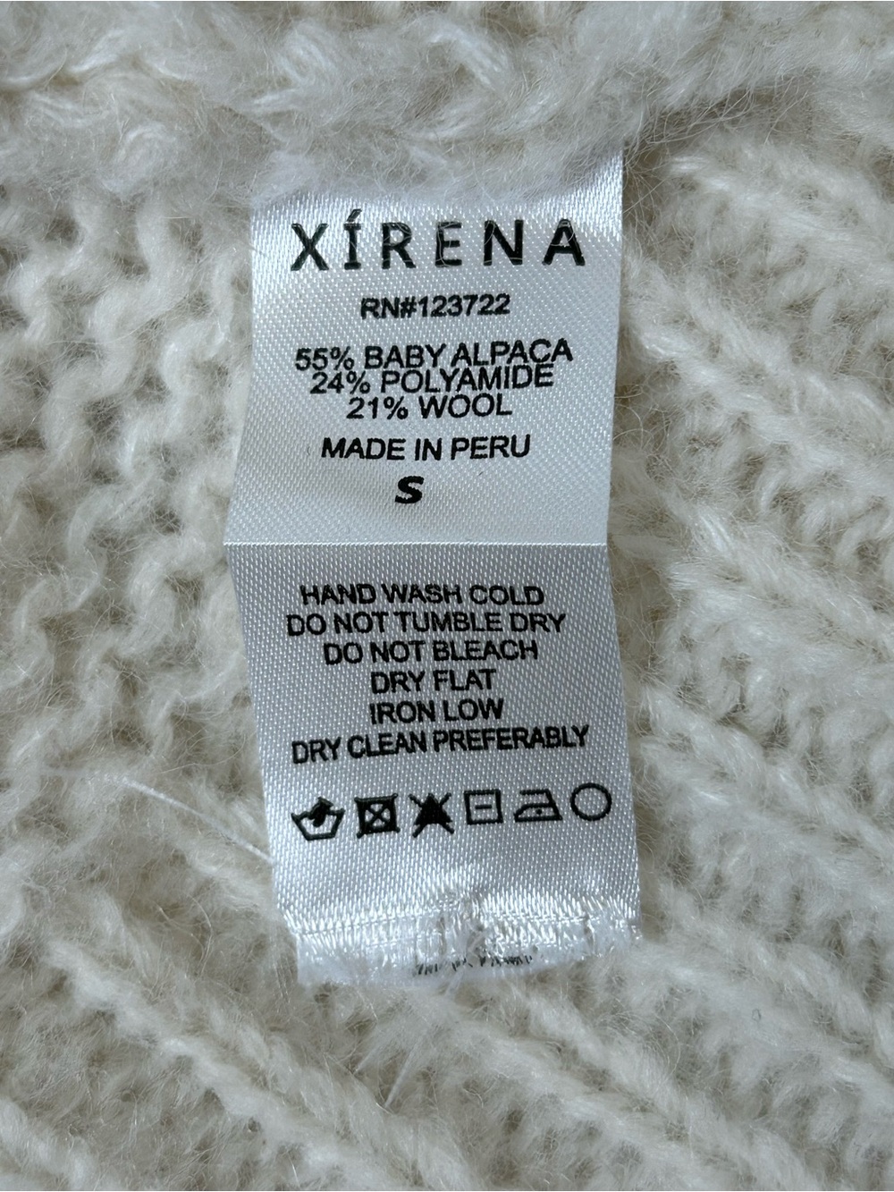 XIRENA Waylon Shawl Collar Fair Isle Alpaca Cardigan Ivory Small - Picture 10 of 12